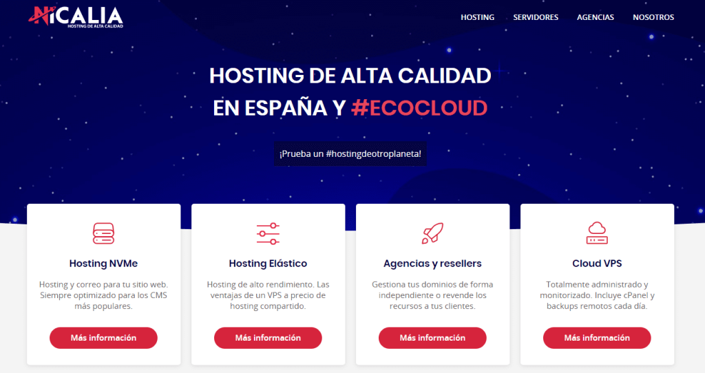 precio hosting nicalia