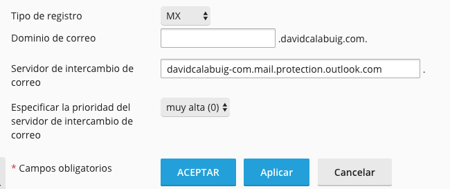 Configurar registros DNS de Office 365 en Plesk - David Calabuig