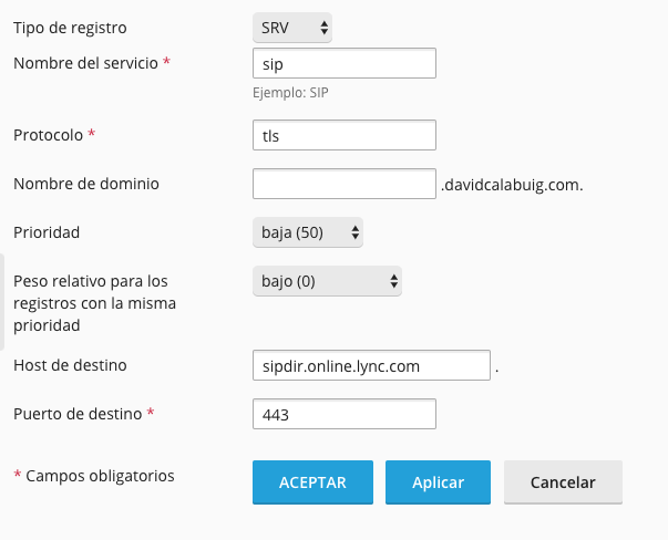 Configurar registros DNS de Office 365 en Plesk - David Calabuig